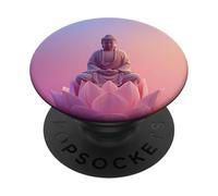 Bouddha Abstrait - Fleur de Lotus - Bouddhisme Spirituel Bouddhiste PopSockets PopGrip Adhésif
