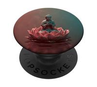 Bouddha Abstrait - Fleur de Lotus - Bouddhisme Spirituel Bouddhiste PopSockets PopGrip Adhésif