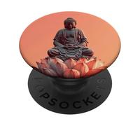 Bouddha Abstrait - Fleur de Lotus - Bouddhisme Spirituel Bouddhiste PopSockets PopGrip Adhésif