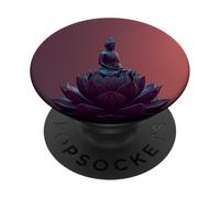Bouddha Abstrait - Fleur de Lotus - Bouddhisme Spirituel Bouddhiste PopSockets PopGrip Adhésif