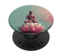 Bouddha Abstrait - Fleur de Lotus - Bouddhisme Spirituel Bouddhiste PopSockets PopGrip Adhésif