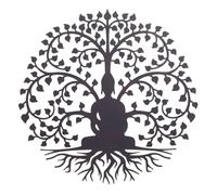 BOUDDHA ARBRE de VIE décoration murale en métal de 60cm ZEN méditation