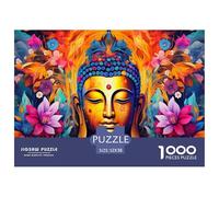 Bouddha Art Floral Papier Épais Et Durable Défi Cérébral Intéressant, Parfait pour Les Adultes À La Recherche D’Un Loisir Relaxant chez Soi 52x38cm/1000pcs