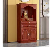 Bouddha Autel Étagère Sanctuaire Armoire D'autel en Bois avec Tiroirs et Rangements pour la Prière la Divination et Le Culte.(Rosso,50x40x116cm)