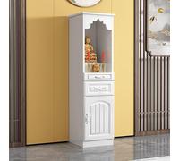 Bouddha Autel Étagère Sanctuaire Armoire D'autel en Bois avec Tiroirs et Rangements pour la Prière la Divination et Le Culte.(Wit,40x40x116cm)