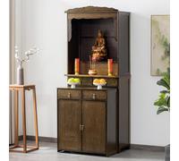 Bouddha Autel Étagère Sanctuaire, Table De Méditation avec Rangement, Présentoir Polyvalent pour La Décoration Intérieure, Meuble D’Autel Cabinet De Prière Et Temple Maison