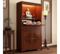 Bouddha Autel Étagère Sanctuaire, Table D'offrande De Niche À Usage Domestique, Présentoir Polyvalent Pour Décoration Intérieure, Armoire Verticale Moderne Ouverte Avec Plateau Et Grand Cabinet