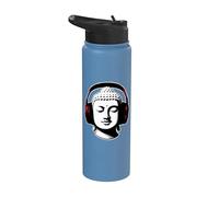 Bouddha avec casque DJ Stainless Steel Insulated Water Bottle