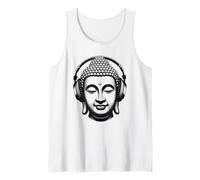 Bouddha avec Écouteurs Pleine Conscience Musique Boho Zen Débardeur