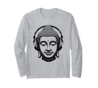 Bouddha avec Écouteurs Pleine Conscience Musique Boho Zen Manche Longue