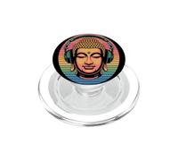 Bouddha avec Écouteurs Pleine Conscience Musique Boho Zen PopSockets PopGrip pour MagSafe