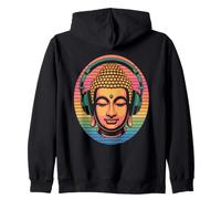Bouddha avec Écouteurs Pleine Conscience Musique Boho Zen Sweat à Capuche
