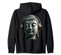 Bouddha avec Écouteurs Pleine Conscience Musique Boho Zen Sweat à Capuche