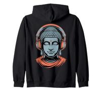 Bouddha avec Écouteurs Pleine Conscience Musique Boho Zen Sweat à Capuche