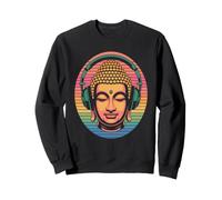 Bouddha avec Écouteurs Pleine Conscience Musique Boho Zen Sweatshirt