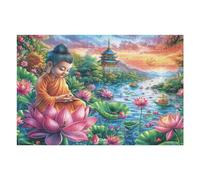 Bouddha avec Fleur de Lotus Puzzle 1000 Pièces pour Adultes Educa Qualité Supérieure 3D Décoration Murale Cadeau Unique Famille Détente 1000 PCS