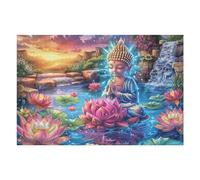 Bouddha avec Fleur de Lotus Puzzle 1000 Pièces pour Adultes Educa Qualité Supérieure Premium 3D Décoration Intérieure Cadeau Unique Famille 1000 PCS