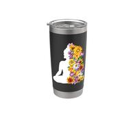 Bouddha Avec Fleurs Tantra Meditation Yoga Yogi Cadeau Zen Gobelet isotherme en acier inoxydable double paroi