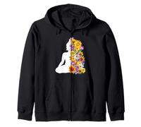 Bouddha avec Fleurs Tantra Meditation Yoga Yogi Cadeau Zen Sweat à Capuche