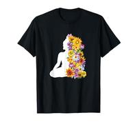 Bouddha avec Fleurs Tantra Meditation Yoga Yogi Cadeau Zen T-Shirt