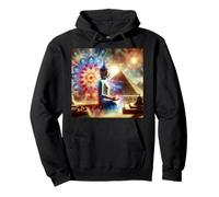 Bouddha avec Pyramides et géométrie sacrée Sweat à Capuche