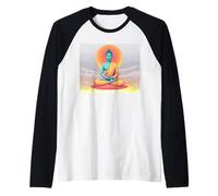 Bouddha coloré Zen méditation Art Spirituel Calme Design Manche Raglan