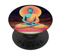 Bouddha coloré Zen méditation Art Spirituel Calme Design PopSockets PopGrip Adhésif