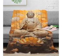 Bouddha Couverture À Imprimé Bouddha Super Douce - Couverture pour Canapé - Couverture pour Lit - Enfant Adulte - All Saisons 40x50inch(100x130cm)