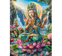 Bouddha dans Le Jardin 300 Pièces Puzzle Créatif en Carton Rigide sans Déformation Contes de fées Animaux et Plantes Difficulté Moyenne Activité Manuelle Loisir Créatif Cadeau Créatif Anniversaire 3