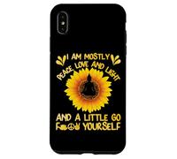 Bouddha de Yoga I Am Mostly Peace Love and Light Tournesol Coque pour iPhone XS Max