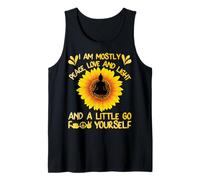 Bouddha de Yoga I Am Mostly Peace Love and Light Tournesol Débardeur