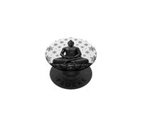 Bouddha d'hiver Fleur de Lotus - Flocons de Neige - Bouddhisme Bouddhiste PopSockets PopGrip Adhésif