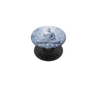 Bouddha d'hiver Fleur de Lotus - Flocons de Neige - Bouddhisme Bouddhiste PopSockets PopGrip Adhésif