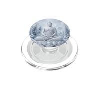 Bouddha d'hiver Fleur de Lotus - Flocons de Neige - Bouddhisme Bouddhiste PopSockets PopGrip pour MagSafe