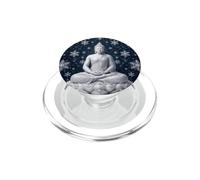 Bouddha d'hiver Fleur de Lotus - Flocons de Neige - Bouddhisme Bouddhiste PopSockets PopGrip pour MagSafe