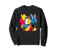 Bouddha Double Paix Pop Art Zen Figure Graphique Panneau Coloré Sweatshirt