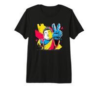 Bouddha Double Paix Pop Art Zen Figure Graphique Panneau Coloré T-Shirt Haut de Gamme