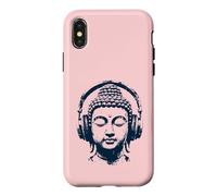 Bouddha drôle avec des écouteurs Musique de Méditation Coque pour iPhone X/XS