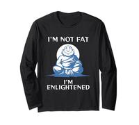 Bouddha drôle pour Fat Guy Enlightened Man Dad BOD Joke Manche Longue