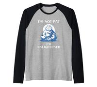Bouddha drôle pour Fat Guy Enlightened Man Dad BOD Joke Manche Raglan