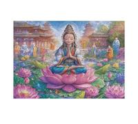 Bouddha en Méditation sur Le Lotus 300 Pieces Casse-tête Amateur d'art en Carton Haute Qualité Difficile Niveau Expert Décoration Murale Cadeau Fête des Mères Haute Qualité 300 PCS