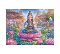 Bouddha en Méditation sur Le Lotus 500 Pieces Casse-tête pour Ado en Carton Épais Rigide Facile Débutant Jeu De Société Soirée Entre Amis Cadeau Anniversaire Premium 500 PCS