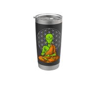 Bouddha Extraterrestre de l'espace Méditation Zen Spirituel Gobelet isotherme en acier inoxydable double paroi