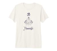 Bouddha Fleur de Lotus avec Signe Om et Namasté T-Shirt Haut de Gamme