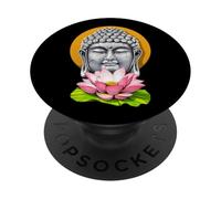 Bouddha Fleur de Lotus méditation Zen Yoga Spirituel Namaste PopSockets PopGrip Adhésif