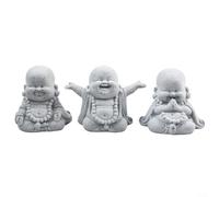 Bouddha Gras Décoratif Jardin Intérieur Extérieur B+C) | Effet grès réaliste, résine , sourire apaisant, pour idéal jardin pour zen, décoration intérieure