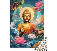 Bouddha Lotus Eau Puzzle, 1000 Pièces Jeu D'intérieur Adulte | 38x26cm Carton, Passe-temps Intellectuel, Finition Surface Lisse, Amateurs De Puzzles, Interaction Familiale