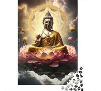 Bouddha Lotus Nuage Puzzle, 1000 Pcs Jeu D'intérieur Adulte | 38x26cm Papier, Passe-temps Intellectuel, Cadeau Réunion, Décoration Intérieure, Assemblage Facile