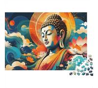 Bouddha Lotus Nuage Puzzle, 1000 Pcs Jeu D'intérieur Adulte | 70x50cm Carton, Passe-temps Intellectuel, Finition Lisse, Amateurs D'art, Interaction Familiale