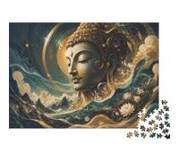 Bouddha Lotus Puzzle Mini 1000 Pièces pour Adultes | 38x26cm Carton Décor de Bureau Coupe Précise Cadeau Anniversaire Détente Esprit